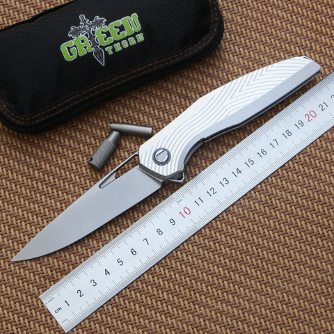 Green thorn-cuchillo plegable F111 3D, hoja D2, mango de aleación de aluminio de aviación, práctico cuchillo de fruta EDC para acampar al aire libre ► Foto 1/6