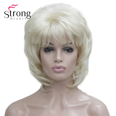 StrongBeauty corto capas Rubio tapa clásica peluca sintética completa pelucas de cabello de las mujeres opciones del color ► Foto 1/6