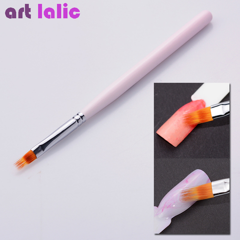 Nail Art UV Gel gradiente pluma dibujo pintura pinceles suaves mango rosa manicura transferencia herramienta de manicura ► Foto 1/4