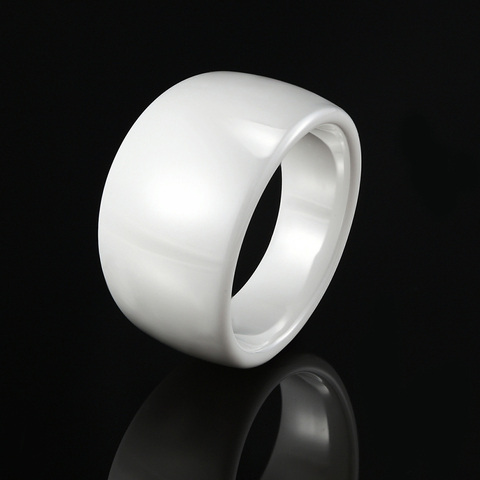 Diseño clásico blanco y negro liso curvado anillo de cerámica para los hombres y las mujeres de anillos de joyería de aniversario de boda regalo ► Foto 1/6
