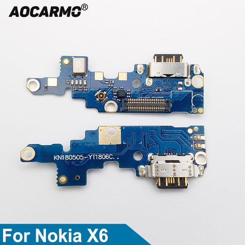 Para Nokia X6/6,1 Plus TA-1099/1103 tipo-C USB puerto de carga del muelle del cargador conector de antena Mic Flex Cable de placa de circuito ► Foto 1/4