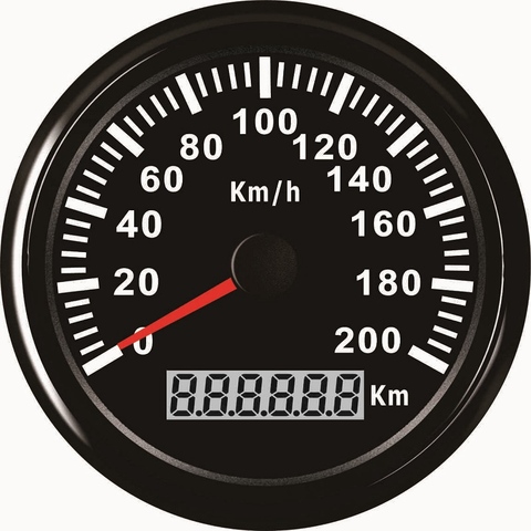 Velocímetro automático de 85mm, odómetro, indicador de velocidad de 200 km/h para Motor de coche y camión con luz trasera roja de 12V/24V (señal de pulso), nuevo ► Foto 1/6