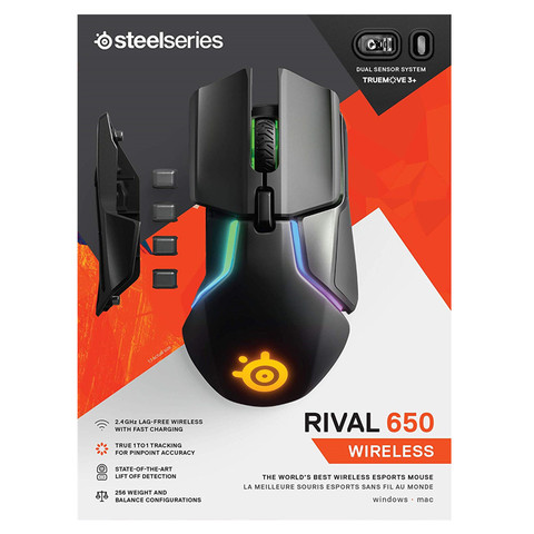 SteelSeries Rival 650 - Quantum Wireless Gaming-ratón-Sensor dualen optischen-einstellbarer Lift-off-Distanz - abstimmbaren ► Foto 1/6