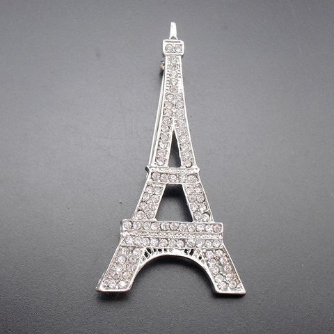 Moda novedosa Lady Crystal forma de torre Eiffel broche brillante Pin Diamante de imitación, Artículo NO. : BH7436 ► Foto 1/6