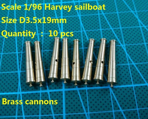 NIDALE model CNC brass kits classic brass cannons for Scale 1/96 HARVEY 1847 sail boat model 10 pcs/lot ► Foto 1/1