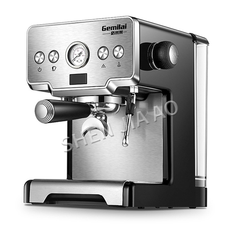 Cafetera italiana de acero inoxidable, máquina de café espresso de 15bar, bomba semiautomática para el hogar, 1450W ► Foto 1/1