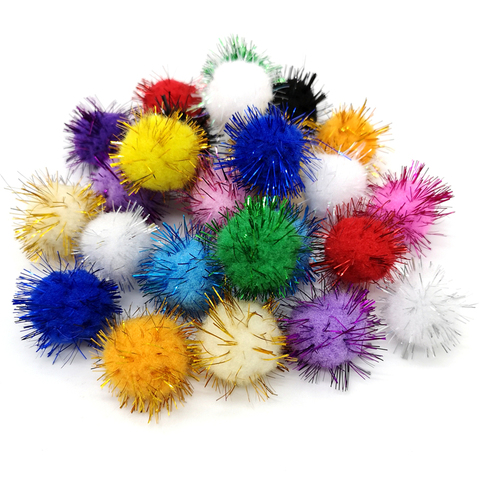 Pompones coloridos de 15mm y 25mm para muñecas, Material hecho a mano, bola suave de pompones mullidos, accesorios de juguetes para niños, 50 Uds. ► Foto 1/5