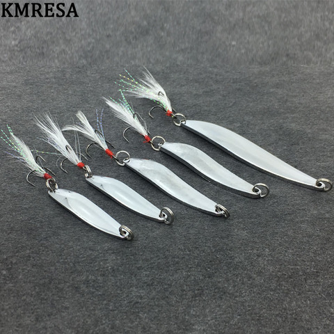 1 pieza de metal spinner cuchara señuelo melocotón 5g 7g 10g 13g oro plata rotatorio cebo duro para trucha Lucio pluma de pesca triple gancho ► Foto 1/6