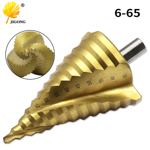 6-65mm la forma de Pagoda HSS vástago triangular 3R espiral Pagoda Metal Step Drill broca agujero Taladro taladro de cono ► Foto 1/6