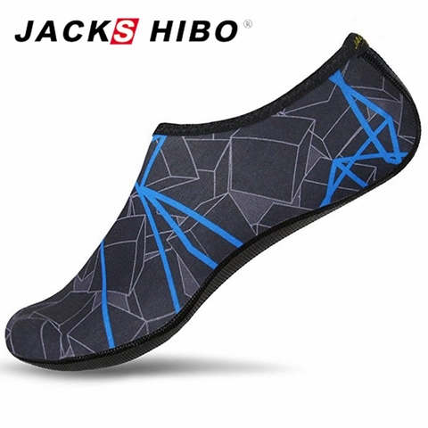 JACKSHIBO-Zapatos de agua para hombres, calzado para la playa y el verano, coloridos a rayas, de talla grande ► Foto 1/6