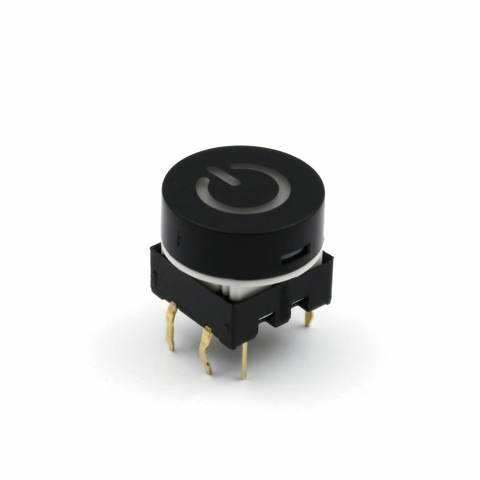 TS27 serie 15mm redondo símbolo de poder con LED momentáneo, SPST botón pulsador PCB haga clic en tacto interruptor ► Foto 1/6
