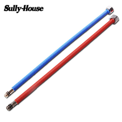 Sully casa 304 SUS rojo $ azul agua tejida manguera acanalado de la plomería, conexión flexible tubos 1/2 ''Standard interfaz ► Foto 1/5