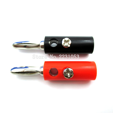 Cable de Audio para altavoz, Conector de conector Banana, adaptador de 4mm, 5 pares, color negro y rojo, 10 unids/lote ► Foto 1/1