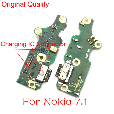 Puerto de carga USB para Nokia 7,1, Conector de clavija de carga, piezas de recambio de Cable Flex ► Foto 1/3