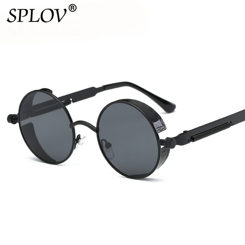 SPLOV Retro gafas de sol Steampunk de las mujeres de los hombres, diseñador de marca, pequeño círculo, gafas de sol de Metal Vintage marco para conducir ► Foto 1/6