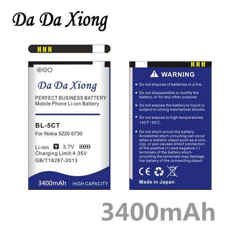 Da Xiong 3400mAh BL5CT BL-5CT BL 5CT Li-Ion batería del teléfono para Nokia 5220 C3-01 C6-01 6730c C5 C5-00 6303C/5220XM ► Foto 1/4