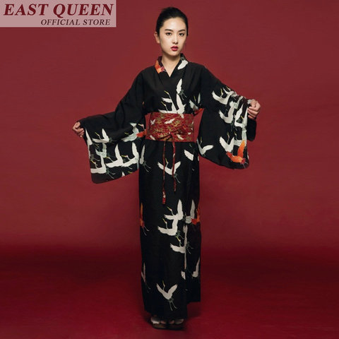 Kimono japonés tradicional, yukata negra, ropa de nueva sensación, disfraz de geisha japonesa obi, haori FF607 A ► Foto 1/6