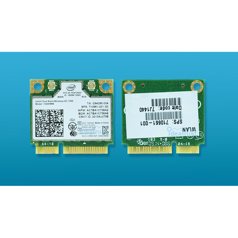 Tarjeta de red inalámbrica para intel, banda Dual AC 7260, Intel7260, 7260HMW, 7260AC, 2,4 y 5G, 867M, BT4.0, MiniPCIe, WiFi ► Foto 1/3