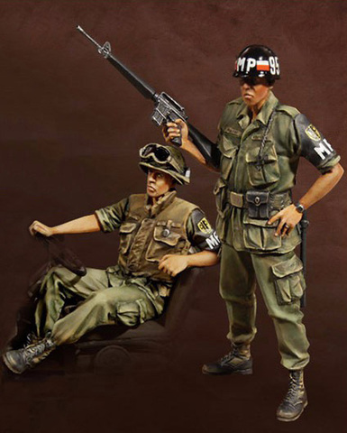 Figura de resina a escala 1/35, sin pintar, policía militar de los Estados Unidos, guerra de Vietnam ► Foto 1/5
