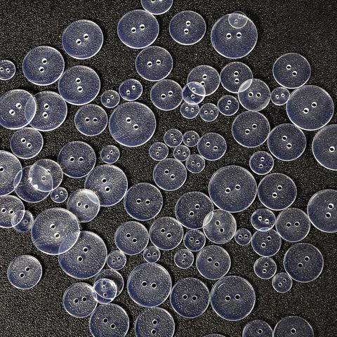 Botones transparentes de resina redondos de 9-25mm, 2 agujeros, botones de costura para álbumes de recortes, accesorios de ropa DIY ► Foto 1/6