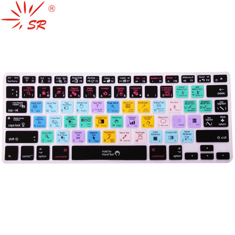 Cubierta de teclado de silicona para Macbook Air 13 Pro, 2 tipos, en inglés, para Photoshop, SR, 13,3, 15,4, 17 ► Foto 1/2