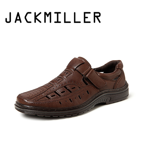 Jackmiller-Sandalias playeras para hombre cómodas y transpirables, zapatos de verano hechos a mano, informales, de punta redonda, gran oferta ► Foto 1/1