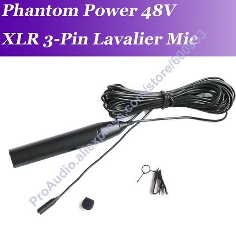 Profesional MICWL ME2 XLR macho 3Pin de solapa de Clip-en el micrófono de solapa de alimentación Phantom de 48V micrófono cable de 5m ► Foto 1/1