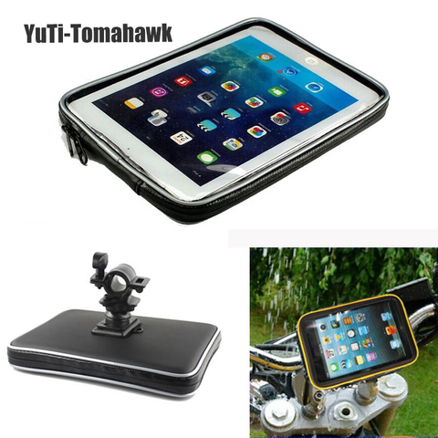 Bolso impermeable del sostenedor de la tableta del mango de la motocicleta de la bicicleta del Motor para el iPad Mini 4 3 2 para Samsung galaxy tab 4 3 2 7