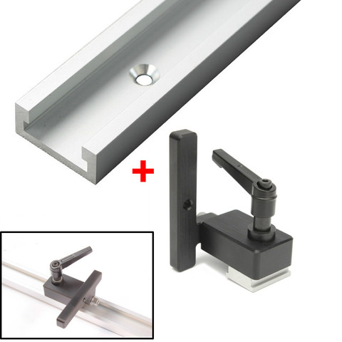 300-800mm aleación de aluminio t-slot t-track Slot ingle y inglete Track Stop para carpintería Ruter tabla herramienta inglete Track Stop ► Foto 1/6