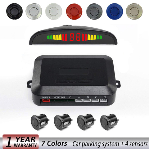 Sensor de estacionamiento con luz Led para coche, pantalla Parktronic, 4 sensores, asistencia de marcha atrás, Detector de Radar, luz, sistema de Monitor cardíaco ► Foto 1/6