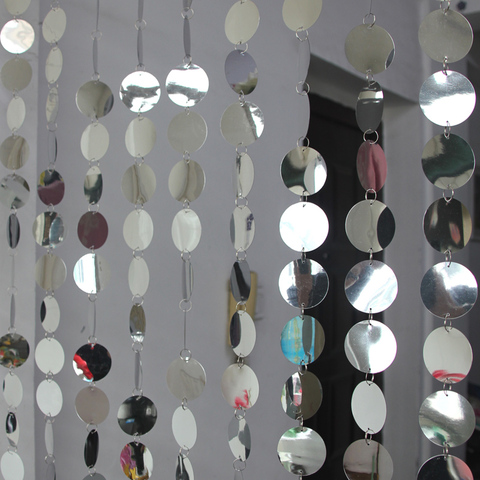 30m lentejuelas de PVC suministros de boda decoración fiesta cortina decoración interior cortinas, lentejuelas de brillo plateado ► Foto 1/6