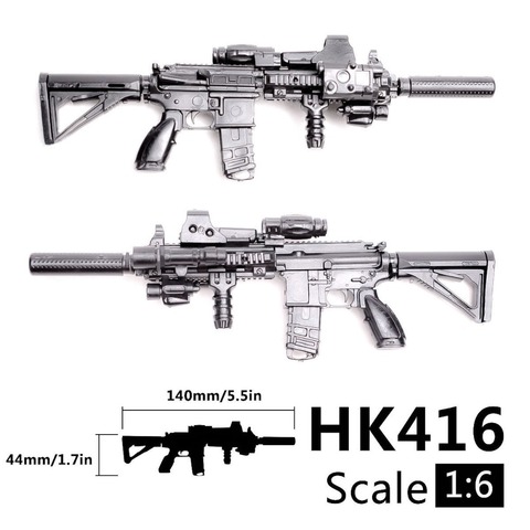 1:6 1/6 escala ensamblar figuras de acción Rifle HK416 modelo pistola 1/100 soldado piezas y componentes se pueden usar para Bandai Gundam modelo de juguete ► Foto 1/5