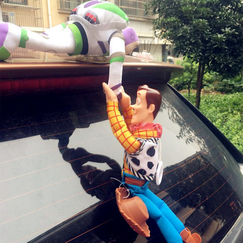 Hot Toy Story Sherif Woody Buzz Lightyear coche muñecas juguetes de peluche fuera colgar juguete lindo Auto accesorios decoración del coche 20/35 cm 40 ► Foto 1/6
