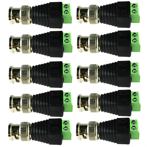 10 piezas conectores BNC para cámara AHD CVI TVI cámara CCTV Coaxial/Cat5/Cat6 Cables ► Foto 1/6