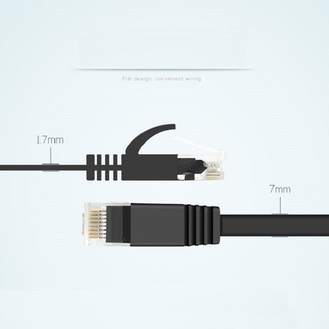 LNYUELEC-cable de cobre puro de 0,15 m = 15cm, CAT6, Cable plano UTP de red Ethernet RJ45 conector LAN, color azul/blanco/negro ► Foto 1/6