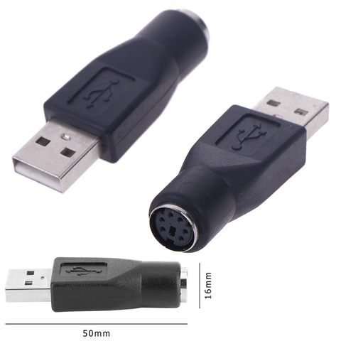 Convertidor de adaptador de puerto hembra PS/2 macho a USB para ratón y teclado de PC, 2 uds. ► Foto 1/6