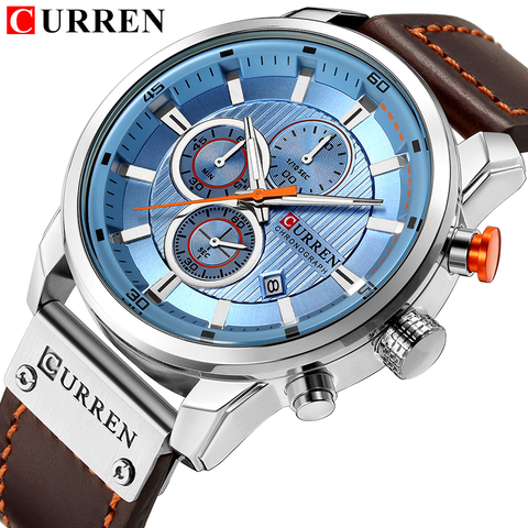 Marca superior de lujo CURREN 2022 moda correa de cuero cuarzo hombres relojes Casual Fecha de negocios hombre relojes de pulsera reloj Montre Homme ► Foto 1/6