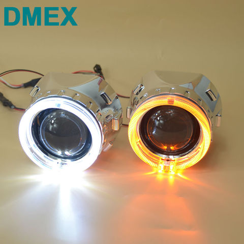 DMEX estilo de coche 2 unids proyector HID lente Mini escondió Bixenon H1 proyector lente del faro adecuado para H4 H7 linterna del coche de la casa ► Foto 1/6