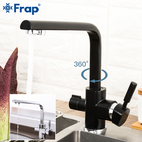 Frap-grifos de cocina montados en cubierta, mezclador de rotación de 360 grados con mezclador de purificación de agua, grúa para cocina Y40104/-1 ► Foto 1/6