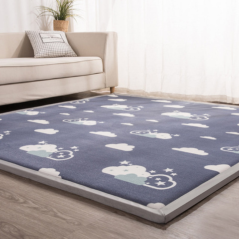 Alfombras de tatami gruesas de 3CM, Alfombra de forro polar Coral para dormitorio y sala de estar, esterilla para gatear para bebés, alfombras lavables a máquina para habitación de niños ► Foto 1/6