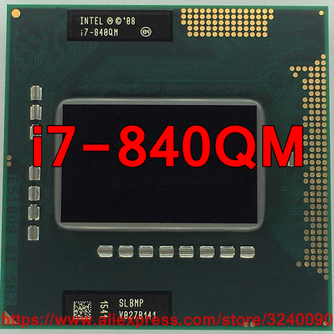 Original lntel Core i7 840QM 1,86 GHz i7-840QM Quad-Core i7 840Q PGA988 SLBMP Mobile CPU ordenador portátil procesador envío gratis ► Foto 1/1