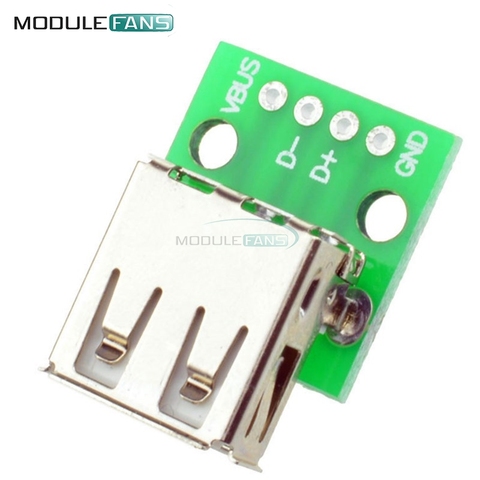Uds tipo A hembra USB A DIP 2,54 MM adaptador de placa Tipo PCI módulo convertidor para Arduino ► Foto 1/6