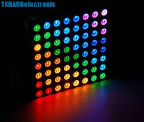 Módulo de visualización de matriz de puntos RGB a todo color 5mm 8*8 8x8 ► Foto 1/3