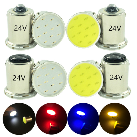 AYJERY-luz trasera de freno para coche, intermitente, 24V, 10X Bright COB 12 SMD S25 1156 BA15S P21W 1157 BAY15D P21/5W ► Foto 1/6