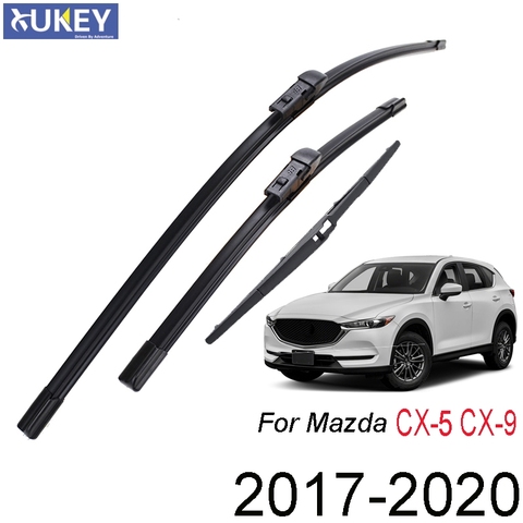 Xukey frente limpiaparabrisas trasero Kit para Mazda CX-5 CX-9 CX5 CX9 MK2 2022, 2022, 2022, 2017, 24 