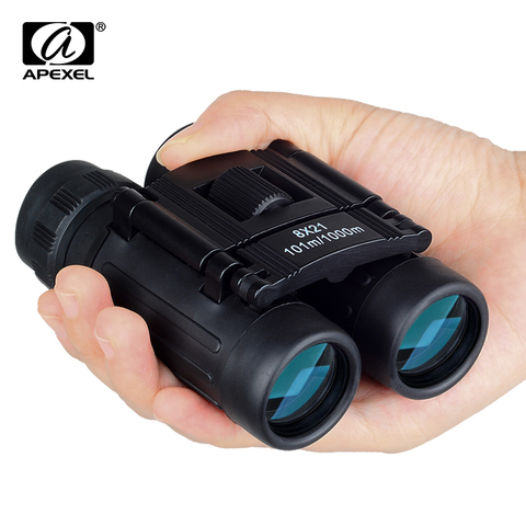APEXEL-mini binoculares de bolsillo plegable con Zoom 8x21, binoculares portátiles de 8x para avistamiento de aves al aire libre, viajes, caza, deportes de senderismo ► Foto 1/6