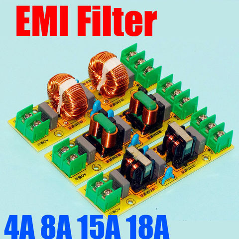 Purificador de placa de filtro EMI potente de CA, 110V, 220V, 2A, 4A, 15A, 18A, amplificador, purificador de impurezas de ruido que filtra las impurezas. ► Foto 1/6