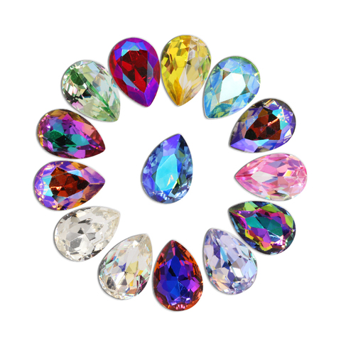 Lote De 50 unidades De diamantes De imitación para Nail Art en 3D, brillantes colores, gemas De cristal 3D para Nail Art, diamantes De imitación De oro ► Foto 1/5