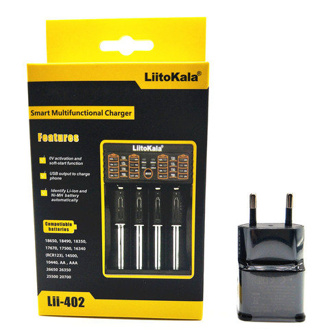 LiitoKala Lii-100 lii-202 Lii-402 18650 cargador de batería para 26650 de 16340 RCR123 14500 LiFePO4 1,2 V Ni-MH Ni-Cd inteligente ► Foto 1/6
