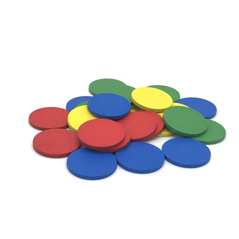 Chips de madera redondos de colores para fiesta/familia, accesorios de marcado para juegos de mesa, 30mm, 32 Uds., 4 colores ► Foto 1/5